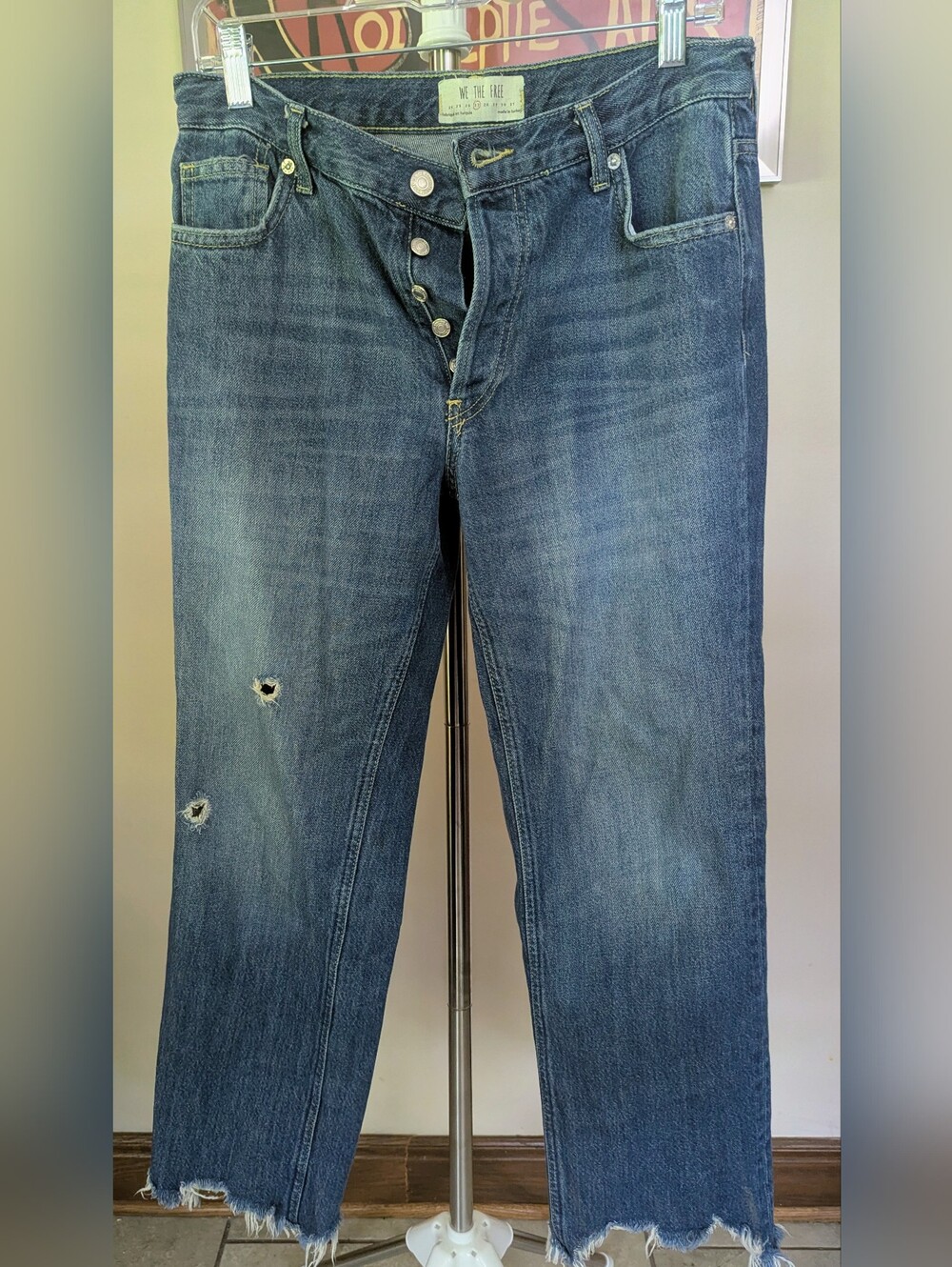 SALE $22 Free People Maggie Midrise Straight Leg Jeans Button Fly Size 27